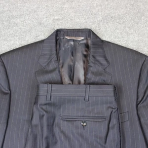 Jos. A. Banks Suit 2 Piece Jacket 46 Blue 40X30 Signature Platinum Cuffed Italy - Picture 1 of 23