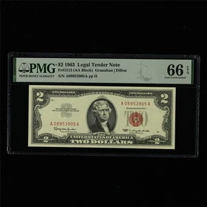 1963 Legal Tender Note 2 Dollars Fr#1513 PMG 66 EPQ Gem UNC - Picture 1 of 4