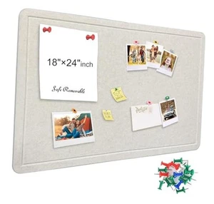 Large Bulletin Board - Foldable 24x18 Inches Cork Board 24" x 18" Grey - Picture 1 of 7