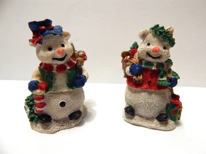 Schneemann mit Schneefrau mit aufklappbarem Schneeball - Bild 1 von 4