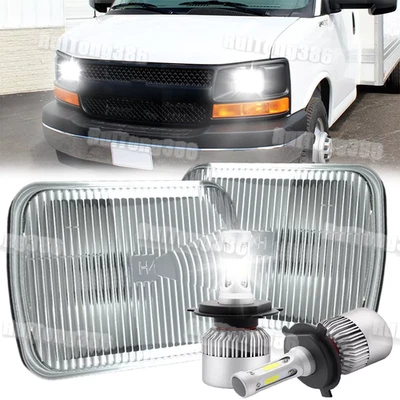 Par de faros LED altos/bajos para camioneta de carga Chevy Express 1500 2500 3500 7x6 5x7" Foto 1 de 4