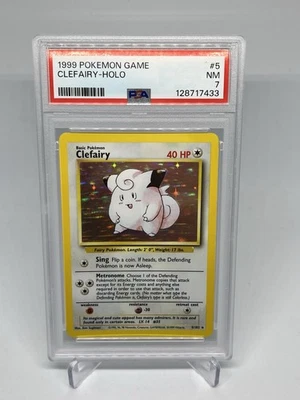 1999 POKEMON BASE SET UNLIMITED #5 / 102 Clefairy HOLO WOTC - PSA 7 NM NEW CERT - Image 1 of 2