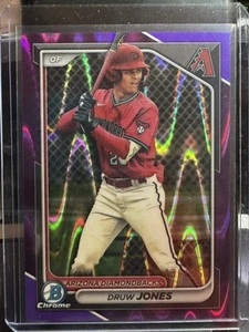 2024 Bowman Chrome Baseball Druw Jones Purple Raywave Refractor 135/250 BCP-60 - Picture 1 of 2