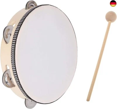 TOULIFLY Holz Handtrommeln Set - Tambourin, Einreihige Handtrommel, Handheld Tamburin,