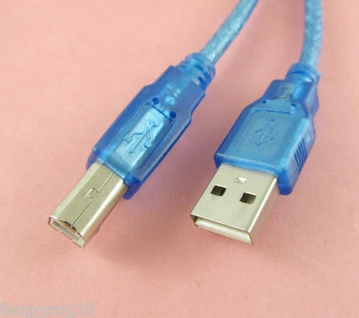USB 2.0 A Male to USB Type B Male Scanner Printer Cable AM/BM Cord Blue 1.5m 5FT - Image 1 of 3