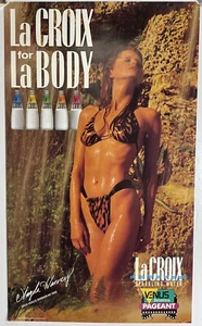 La Croix Sparkling Water  Poster Vtg. Miss Venus Swimwear 1989 Bikini Girl - Picture 1 of 6