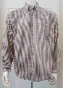 Eddie Bauer Green Red Plaid Long Sleeve Men's Cotton Button Down Shirt Size L - Picture 1 of 5