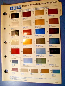 1985 American Motors AMC JEEP auto colore SW set chip vernice -ext & int - Foto 1 di 1