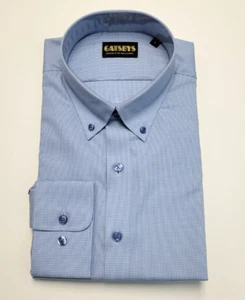 NUEVA Camisa Gatsby's Botón Pata de Gallo Cuadros Para Hombre GRANDE L Azul Tejido Fino Algodón - Imagen 1 de 7