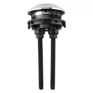 Toilet Push Button 48mm Thread Round Head Dual Flush Water Saving Chrome Effect - Picture 1 of 7