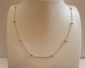 CATENA DA DONNA IN ARGENTO STERLING 925 MADE IN ITALIAN CON PERLINE TAGLIO DIAMANTE - Foto 1 di 6