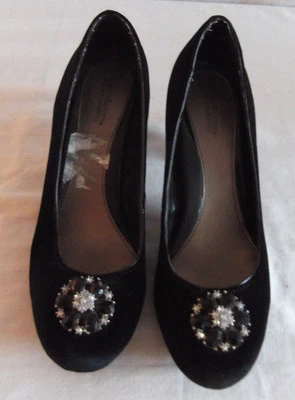 Croft & Barrow Senseability Negro Terciopelo Punta Redonda Zapatos Tacón Alto Talla 9M Foto 1 de 4