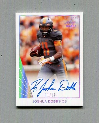 2017 Leaf Ultimate Draft Joshua Dobbs Silver Spectrum Rookie Autograph 11/15 - Image 1 of 3