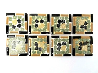 Small Modern Brown Black Green 2.75” x 2.75” Square Decorative Tiles  - Image 1 of 4