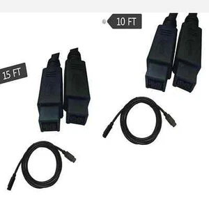 Câble noir IEEE1394 Firewire 800 vers Firewire 800 9 broches/9 broches mâle/mâle 15 pieds/4,5 m - Photo 1/1
