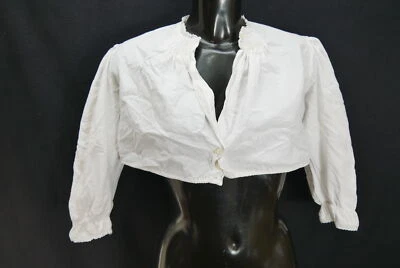 Gr.42 Dirndlbluse weiß Bluse für Dirndl Leico Baumwolle mit Spitze B11550 - Bild 1 von 4