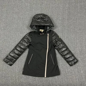 Michael Kors Jacket Girls Sz 7/8 Black Rose Gold Zipper Fleece Lined Soft Shell - Picture 1 of 12