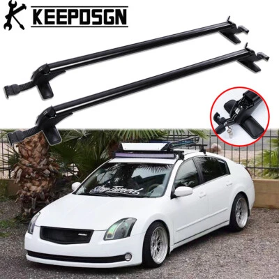 Portaequipajes travesaños de techo de 43,3" de aluminio para Nissan Altima 07-20 + bloqueo Foto 1 de 4