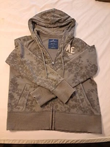 AMERICAN EAGLE OUTFITTERS Hoodie Womens L Fleece Lined Full Zip Sweatshirt Gray - Picture 1 of 2