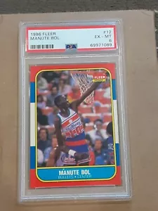 1986 Fleer Basketball Card #12 Manute Bol - PSA 6 - Picture 1 of 2