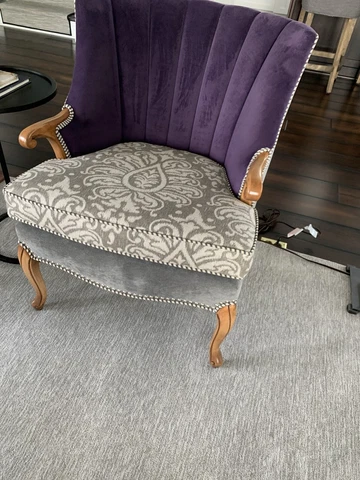 Vintage 1950’s Custom Upholstered Channel Back Wing Chair Cover