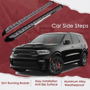 2PCs Side Steps Running Boards Fits for Dodge Durango 2018-2024 Side Nerf Bars - Picture 1 of 8