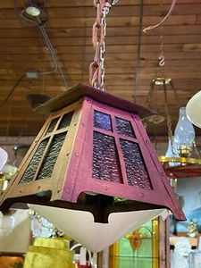 Hand Hammered Arts and Crafts Copper Pendant Light - Picture 1 of 11