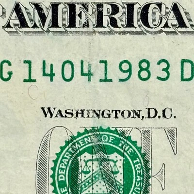 14th April 1983 Dollar 14 April 1983 Birthday Anniversary Fancy Serial Number - Image 1 of 3