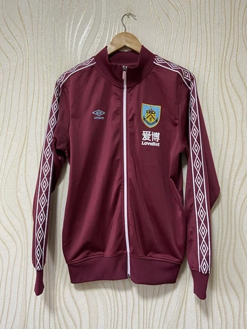 BURNLEY HOME FOOTBALL SOCCER TRACK TOP JACKET UMBRO sz S Cover