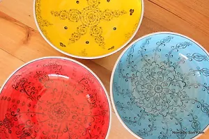 Turkish ceramic bowls (30cm) handmade - handpainted, food safe - COLOURFUL - Bild 1 von 10