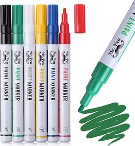 6pcs Paint Markers Set Oil Based for Metal Mix Permanent Colored Pen Fine Point - Picture 1 of 6