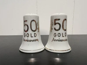Vintage Bradley Exclusives 50th Wedding Anniversary Salt and Pepper Shakers - Picture 1 of 5