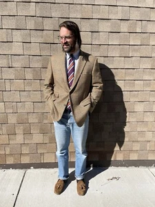 Paul Stuart Men’s 43/44L Plaid Sports Jacket Made In Canada Ticket Pocket - Picture 1 of 11