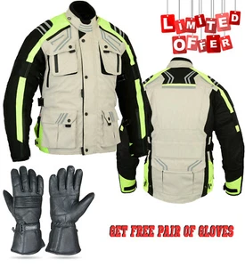 Australian Bikers Gear Motorcycle Motorbike WP Textile Jacket leather gloves - Picture 1 of 8