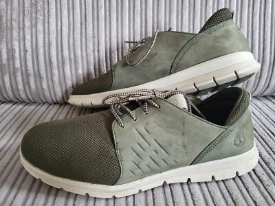 UK10 Timberland Graydon Khaki Green Knit Front + Suede Oxford Casual Shoes - Image 1 of 4