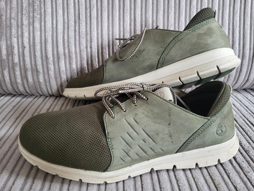 Scarpe casual Timberland Graydon verde kaki maglia davanti + pelle scamosciata Oxford uomo UK10