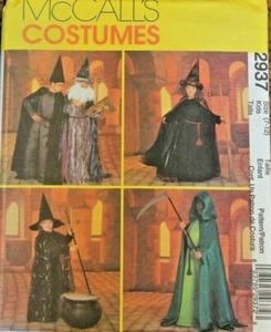 McCall's 2937 Girl/Boy Witch, Wizard, Grim Reaper, Cape Costume Pattern 7-12 - Picture 1 of 2