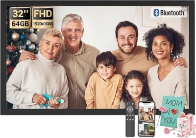 32 Inch Large Digital Picture Frame(Non-Touch Screen), 64GB 1920x1080 FHD WiF... - Image 1 of 4