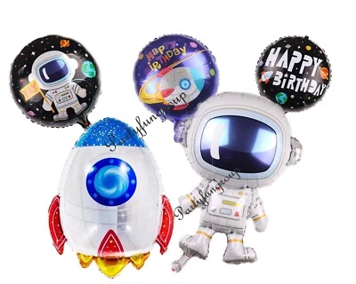 Space Rocket/Astronaut/Earth/UFO 2/3/5/7pcs XL Party Balloon Set Premium Quality - image 1 of 4