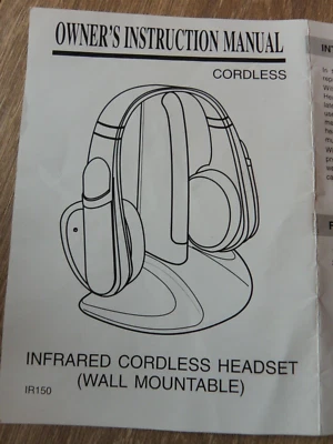 Vintage Infrared Cordless Headphones set IR150 instruction leaflet. - Image 1 of 3