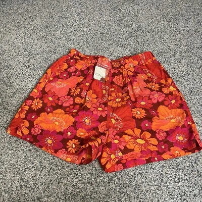 Shorts pequenos de algodão tropical floral Free People novos com etiquetas - Imagem 1 de 4