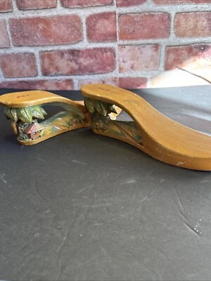 Sandálias de salto esculpido década de 1940–50 arte inferior - lona  - Imagem 1 de 4