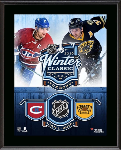 2016 Bridgestone NHL Winter Classic Canadiens vs Bruins 10x13 Plaque Cover
