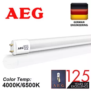 10X 25X GermanAEG LED T8 glass tube fluorescent Light 9W 18W 60 120cm COOL FROST - Picture 1 of 1