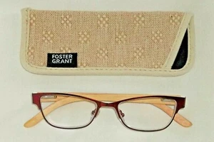 Gafas de lectura Foster Grant para mujer de metal arándano tallos de bambú +1,50 #001 - Imagen 1 de 4