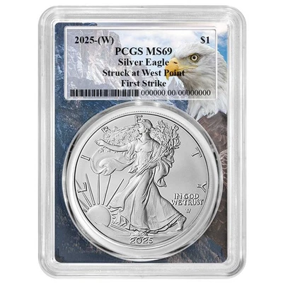 Marco American Silver Eagle 2025 (W) $1 graduación profesional MS69 FS Eagle Foto 1 de 2