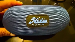 Hobie Sunglasses Case Navy Blue Textured Zip Around w Lens Cloth CASE ONLY - Picture 1 of 8
