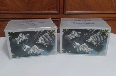 (2) CONJUNTOS EN CAJA Caddies Buffet Vintage Plateados para Cubiertos Cubiertos Foto 1 de 4