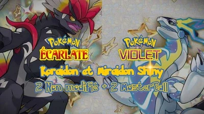 Pokémon Ecarlate et Violet : Koraidon Shiny + Miraidon Shiny Non Modifié - Photo 1/4