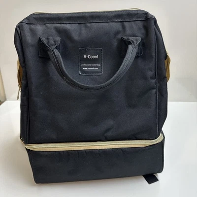 Mochila extractora de leche con refrigerador, puerto de carga USB negra Foto 1 de 4